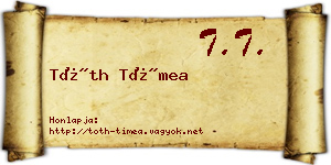 Tóth Tímea névjegykártya