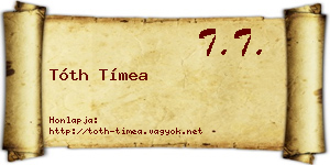 Tóth Tímea névjegykártya